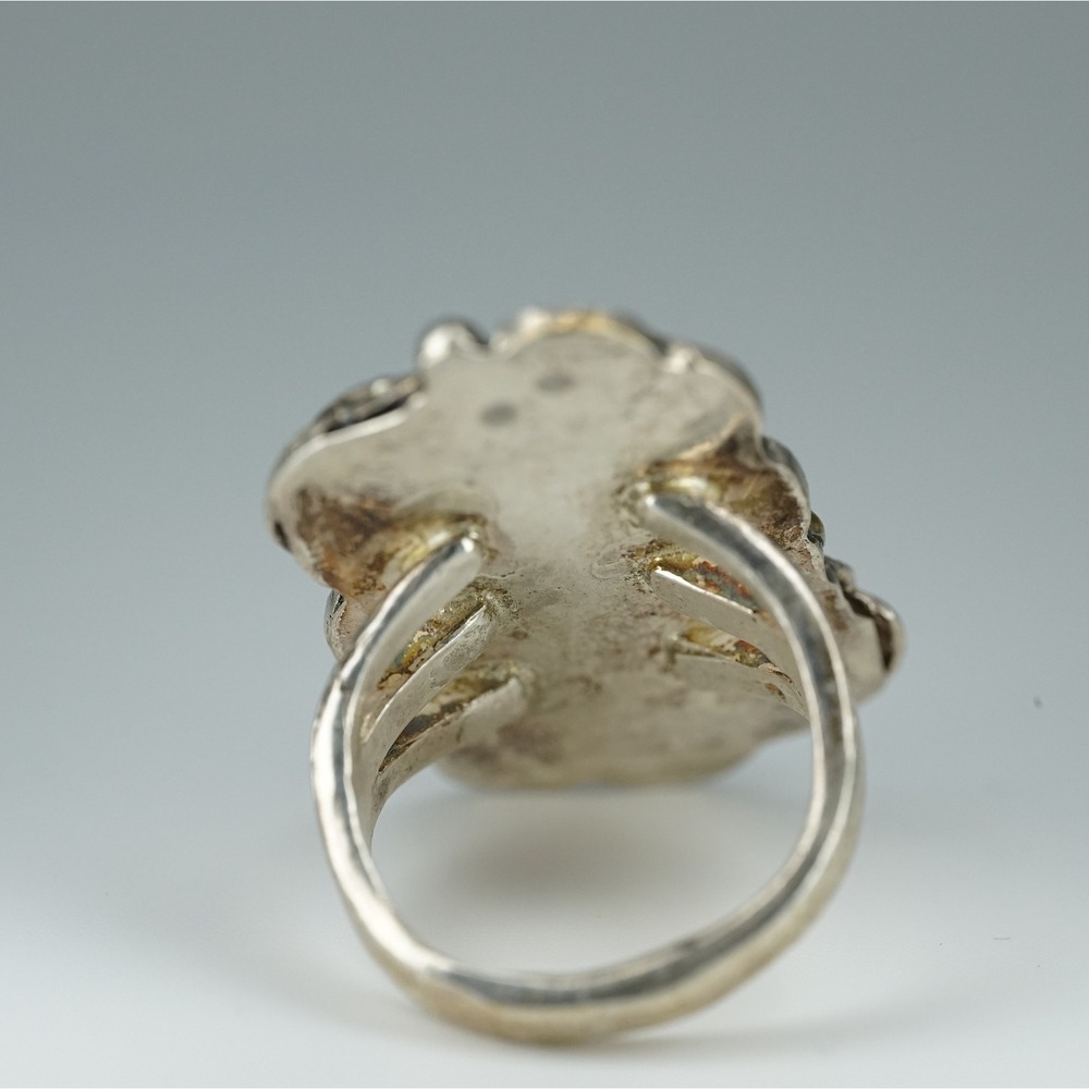 Men's Navajo‎ Sterling Silver Natural Kingman Turquoise Ring - 23.71g Size 12.25 - Picture 7 of 7